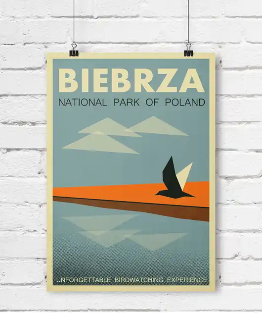 Plakat, Biebrza, park narodowy, Polska Łatwy zwrot