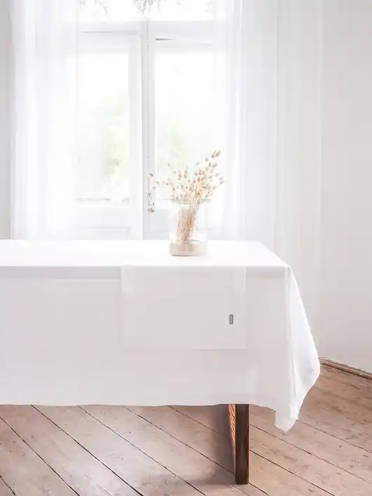Promocja Lniany Bieżnik Heavy Linen PURE WHITE