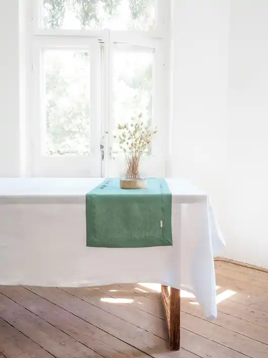 Lniany Bieżnik Heavy Linen EUCALYPTUS GREEN Najlepsza cena
