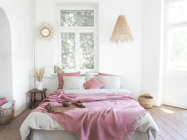 Premium Narzuta z Frędzelkami DUSTY PINK