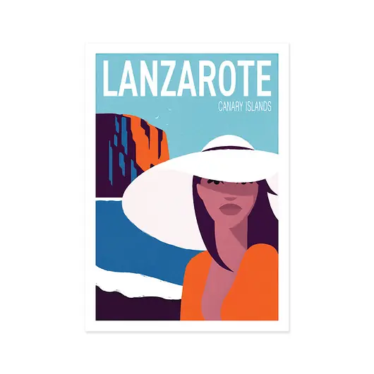 Bestseller Lanzarote , Wyspy Kanaryjskie, plakat, plaża