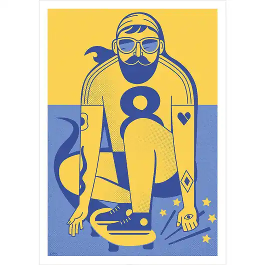Darmowy zwrot Plakat, Helter Skater, Deskorolka, Deska, Hipster