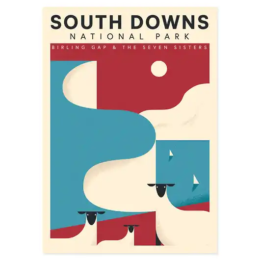 Nowość Plakat, South Downs, Seven Sisters, England Anglia