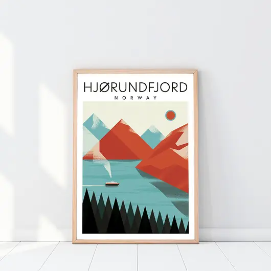 Hit cenowy Plakat, Hjorundfjord, Norwegia, fiord, Skandynawia