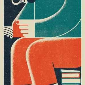 Oferta czasowa Plakat, Reading Man, Mężczyzna, Książki, Broda