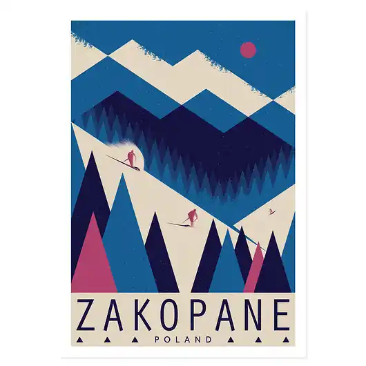 Szybka wysyłka Plakat, Zakopane, Polska, góry, narty