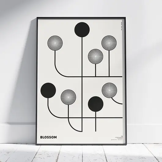 Plakat abstrakcyjny, abstrakcja, geometria - Blossom, Kwiaty Wysoka jakość