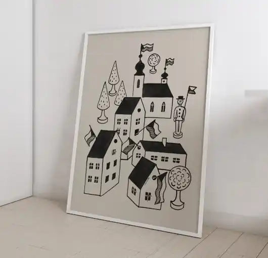 Oferta czasowa Plakat Vintage Retro Houses