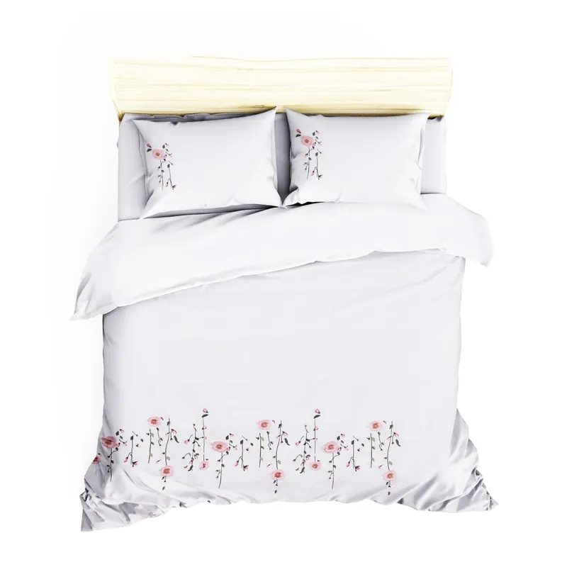 Biała pościel z satyny bawełnianej z prześcieradłem dwuosobowym Perla White, 200x220 cm Bonami Oferta