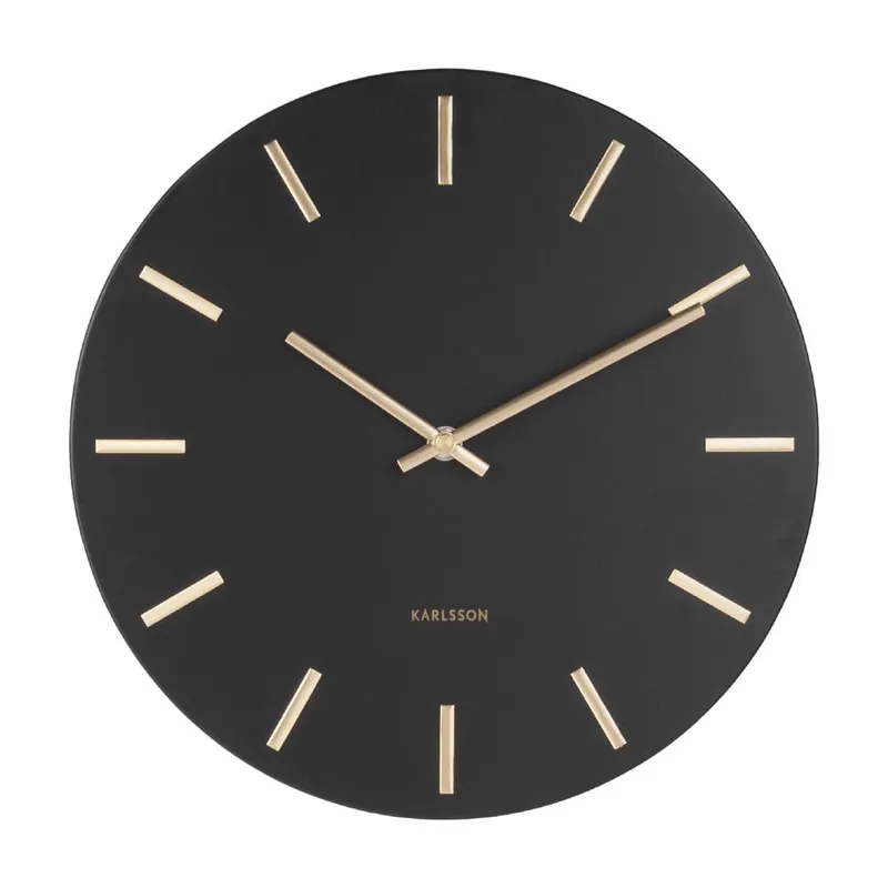 Oferta Czarny zegar ścienny ze wskazówkami w kolorze złota Karlsson Charm, ø 30 cm Bonami