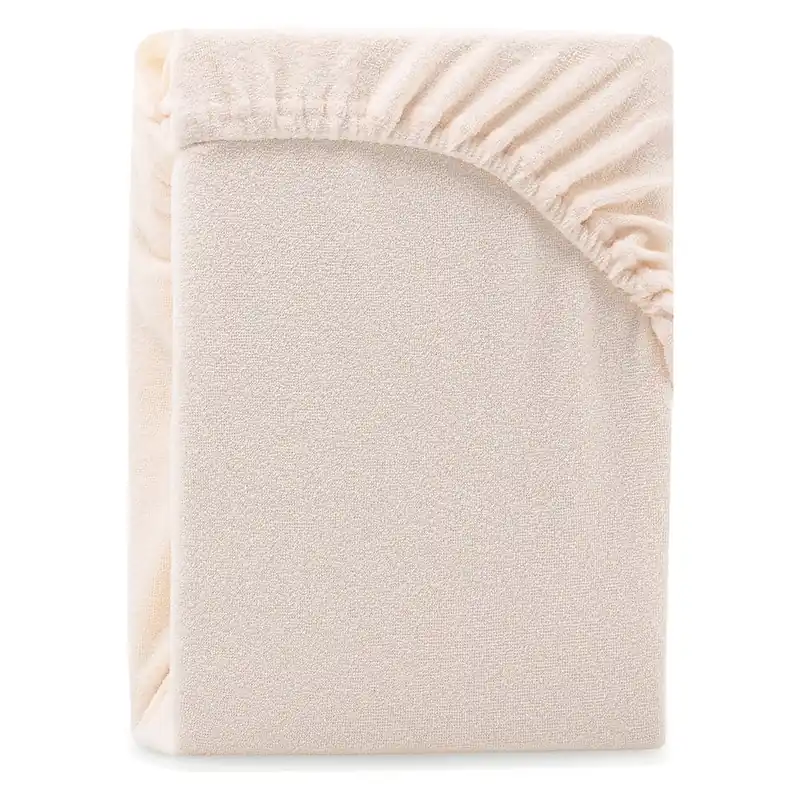 Beżowe prześcieradło frotte z gumką 140x200 cm Ruby – Restilo Bonami Oferta
