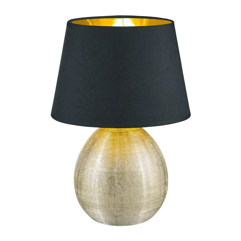 Tani Czarna lampa stołowa z ceramiki i tkaniny Reality Luxor, wys. 35 cm Bonami