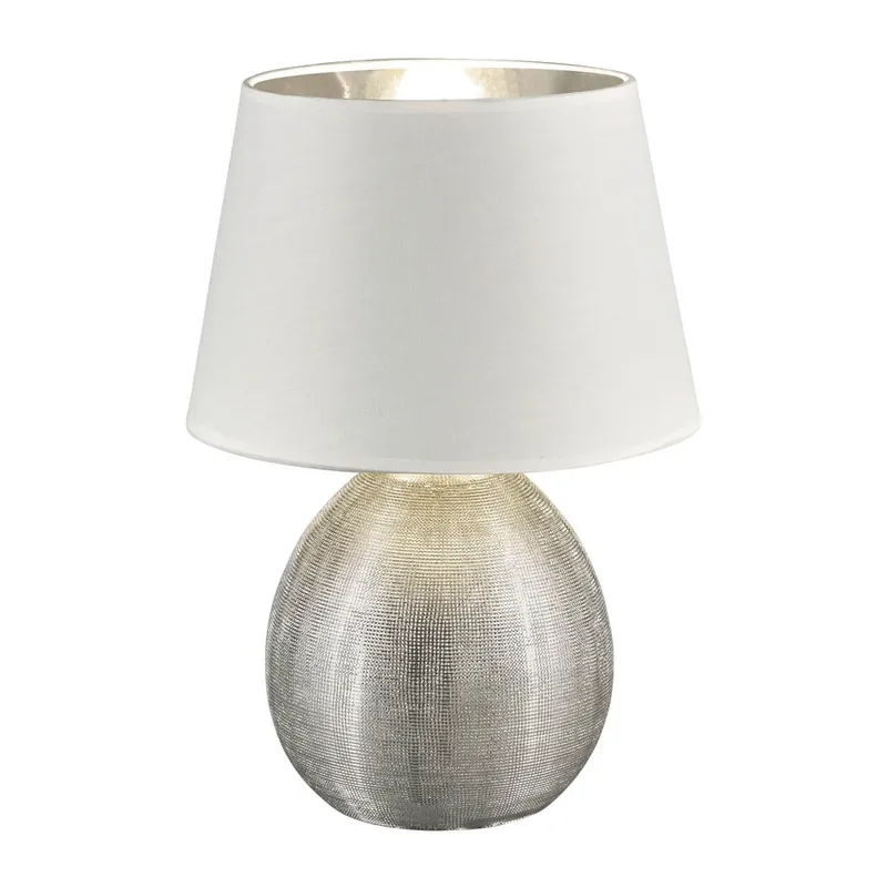 Biała lampa stołowa z ceramiki i tkaniny Reality Luxor, wys. 35 cm Bonami Premium