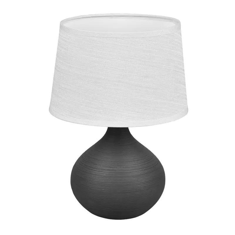 Promocja Ciemnobrązowa lampa stołowa z ceramiki i tkaniny Reality Martin, wys. 29 cm Bonami