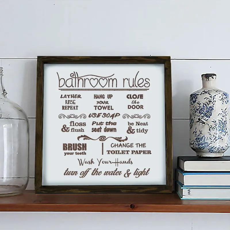Oferta czasowa Tabliczka 34x34 cm Bathroom Rules – Evila Originals Bonami