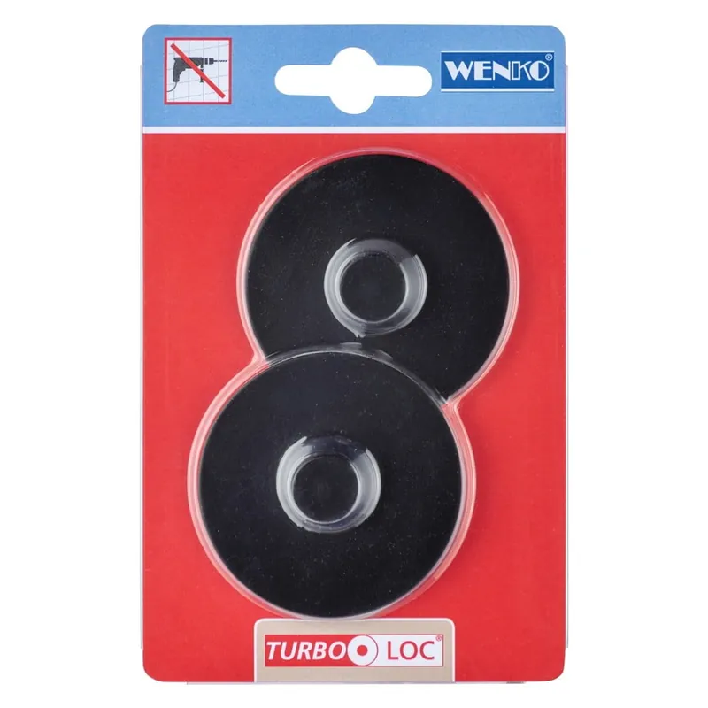 Zestaw 2 czarnych adapterów samoprzyczepnych Wenko Turbo-Loc Classic Plus Bonami Sprawdź teraz