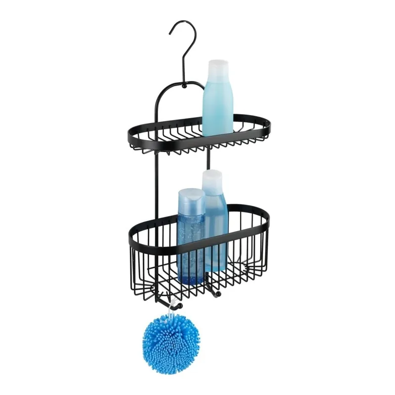 Czarny koszyk ścienny Wenko Classic Plus 2 Tier Caddy Bonami Łatwy zwrot