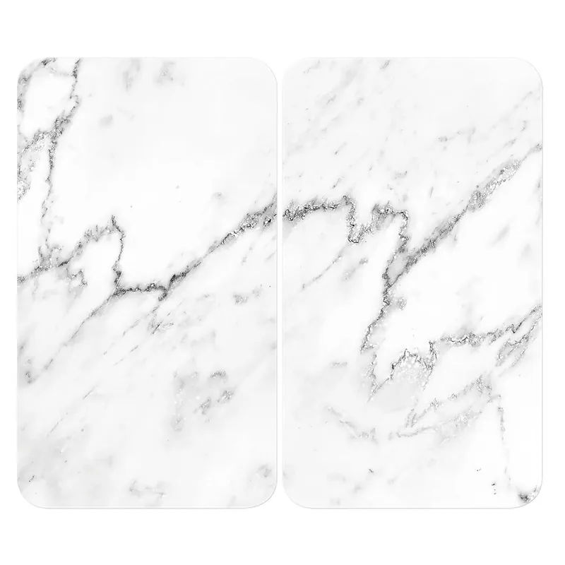 Komplet 2 szklanych osłonek na kuchenkę Wenko Marble, 52x30 cm Bonami Oferta limitowana