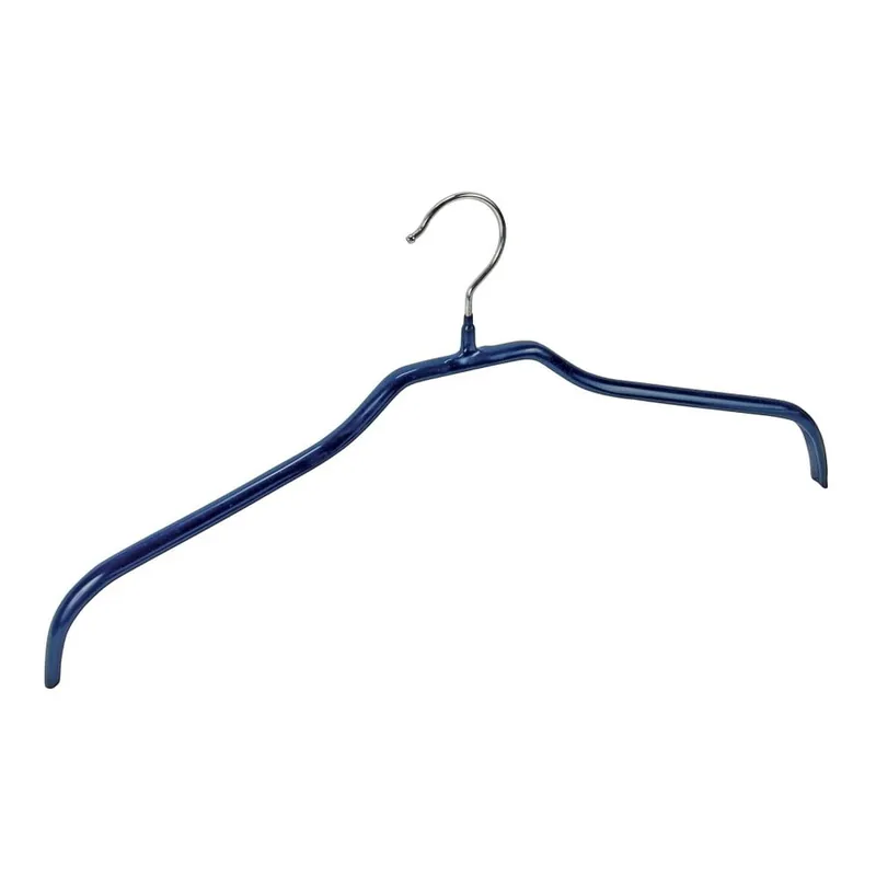 Wyjątkowa oferta Komplet 4 niebieskich antypoślizgowych wieszaków na ubranie i uchwytów Wenko Hanger Slim Bonami