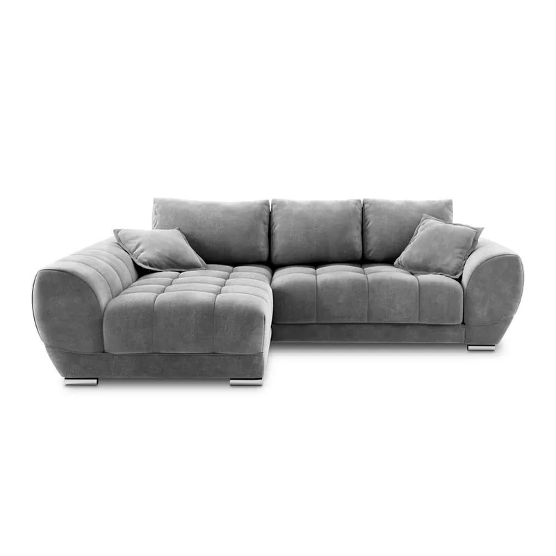 Szary rozkładany narożnik z aksamitnym obiciem Windsor & Co Sofas Nuage, lewostronny Bonami Tylko do końca tygodnia