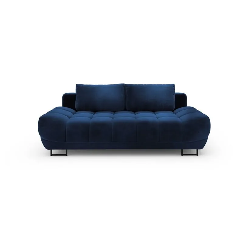 Granatowa 3-osobowa sofa rozkładana z aksamitnym obiciem Windsor & Co Sofas Cirrus Bonami Ostatnia szansa