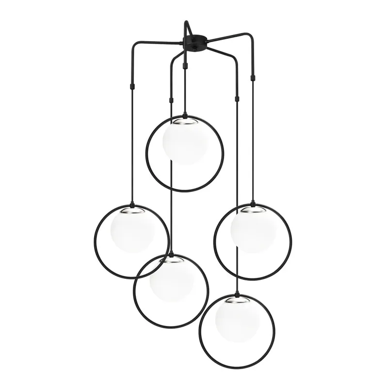 Wysoka jakość Czarna metalowa lampa wisząca Opviq lights Satyros Bonami