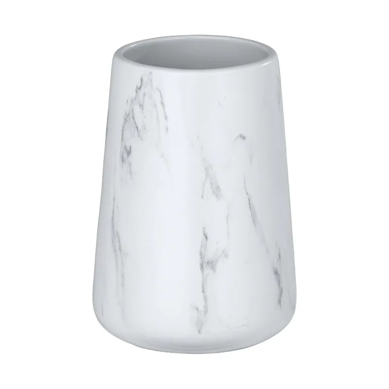 Biały ceramiczny kubek na szczoteczki Wenko Adrada Bonami Premium