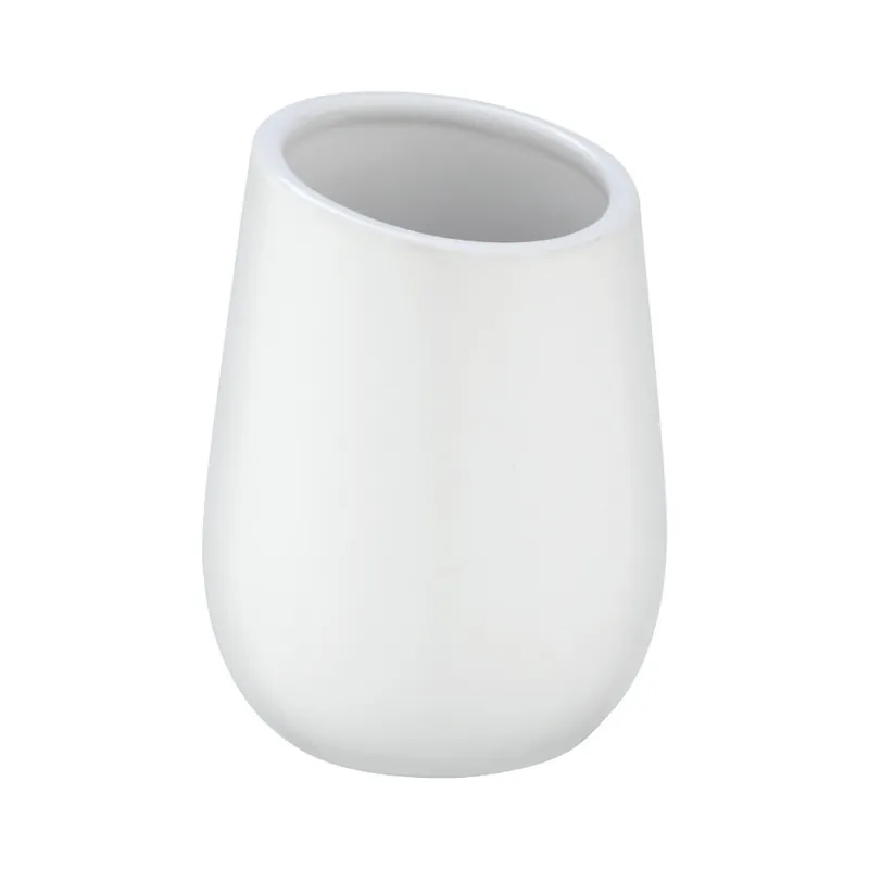 Bezpieczna płatność Biały ceramiczny kubek na szczoteczki Wenko Badi Bonami