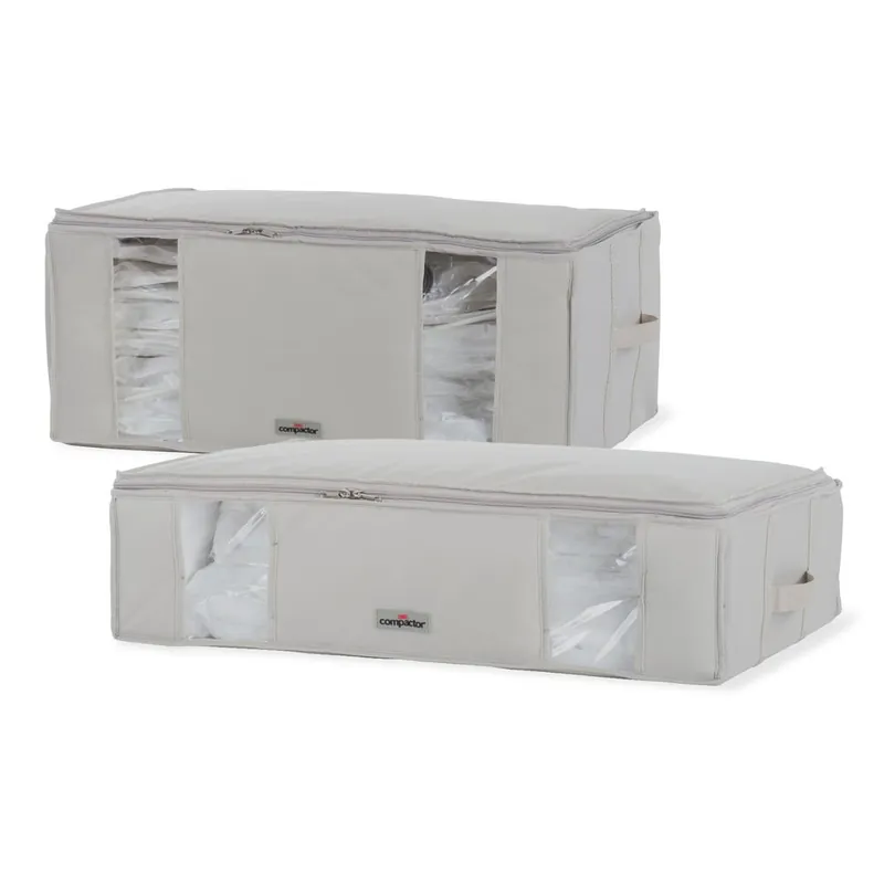 Oferta Tekstylne pojemniki do przechowywania ubrań zestaw 2 szt. próżniowe/usztywniane 65x50x27 cm Life – Compactor Bonami