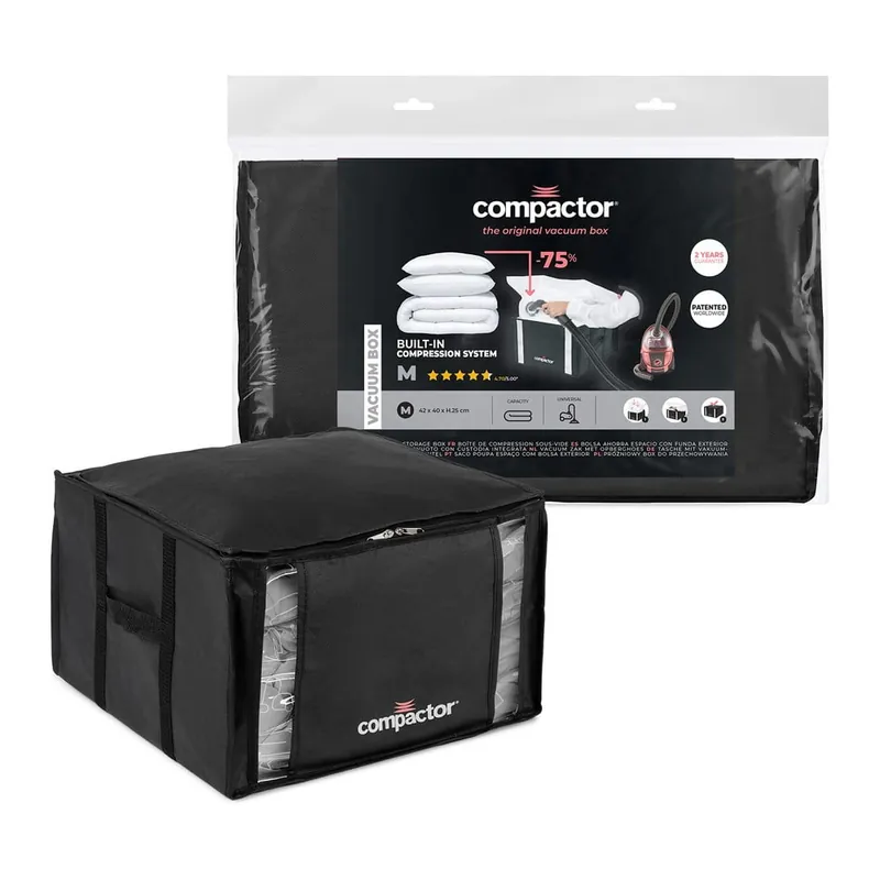 Szybka dostawa Czarny pojemnik na ubrania Compactor XXL Black Edition 3D Medium, 125 l Bonami