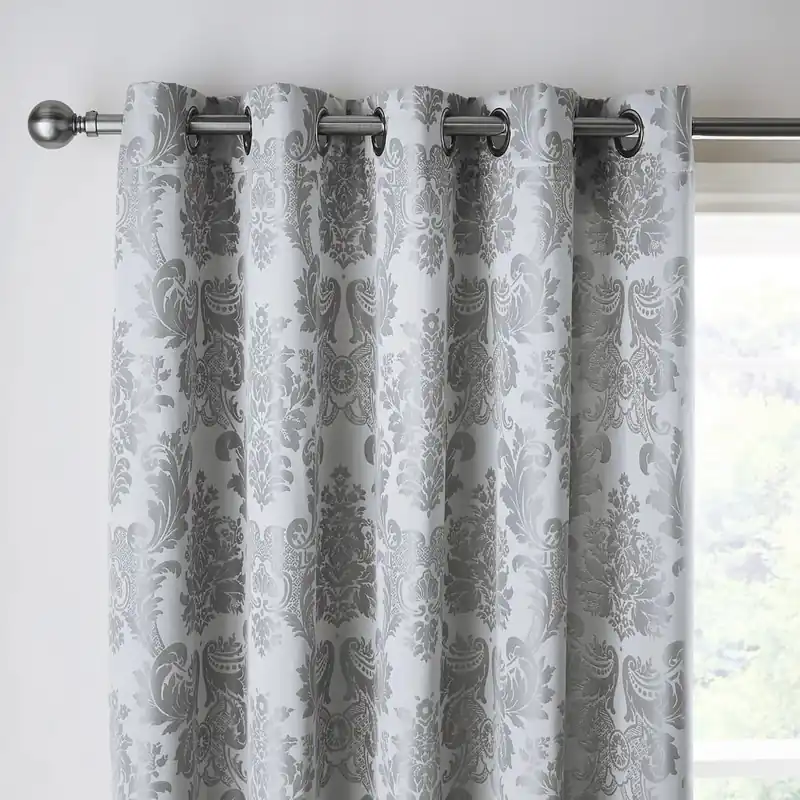 Wybór klientów Szare adamaszkowe zasłony zestaw 2 szt. 168x183 cm Damask Jacquard – Catherine Lansfield Bonami