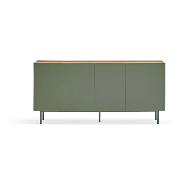 Rabat Zielono-naturalna niska komoda w dekorze dębu 165x78 cm Arista – Teulat Bonami