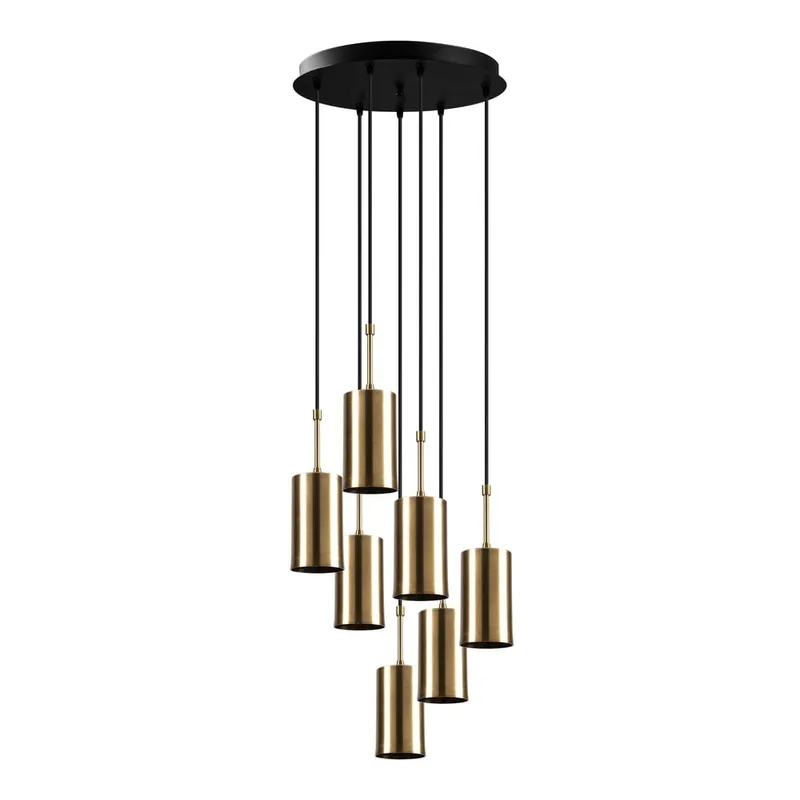 Lampa wisząca z 7 kloszami w kolorze złota Opviq lights Kem Tube Bonami Zniżka