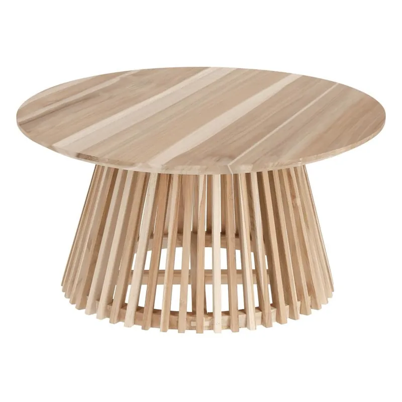 Tani Stolik z drewna tekowego Kave Home Irune, ⌀ 80 cm Bonami