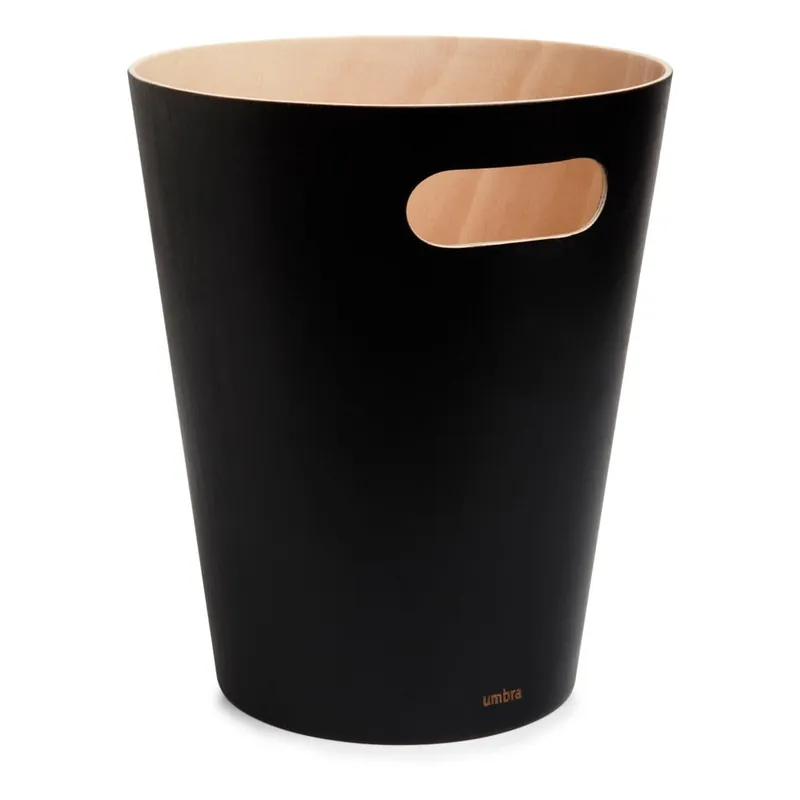 Czarny biurowy kosz na śmieci 7,5 l Woodrow – Umbra Bonami Promocja