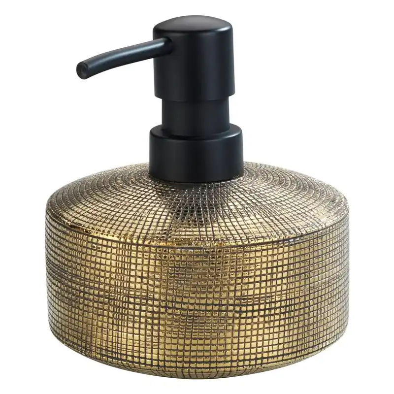 Oferta czasowa Ceramiczny ręcznie malowany dozownik do mydła w kolorze złota Wenko Rivara, 400 ml Bonami