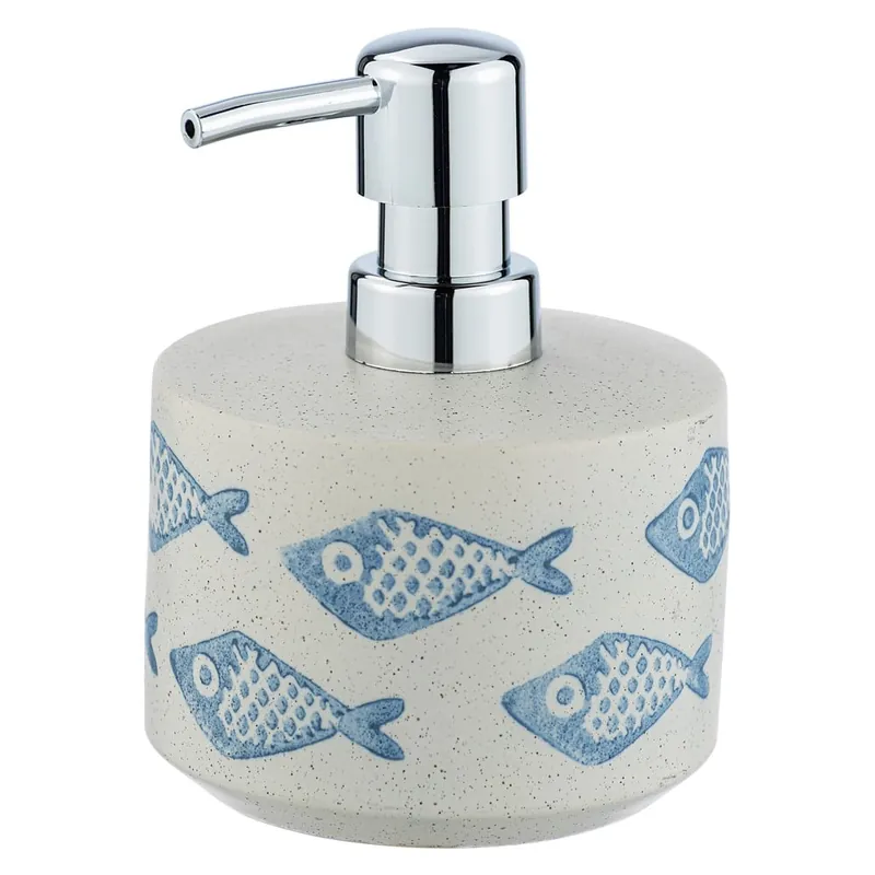 Hit cenowy Niebiesko-biały ceramiczny dozownik do mydła Wenko Aquamarin, 475 ml Bonami