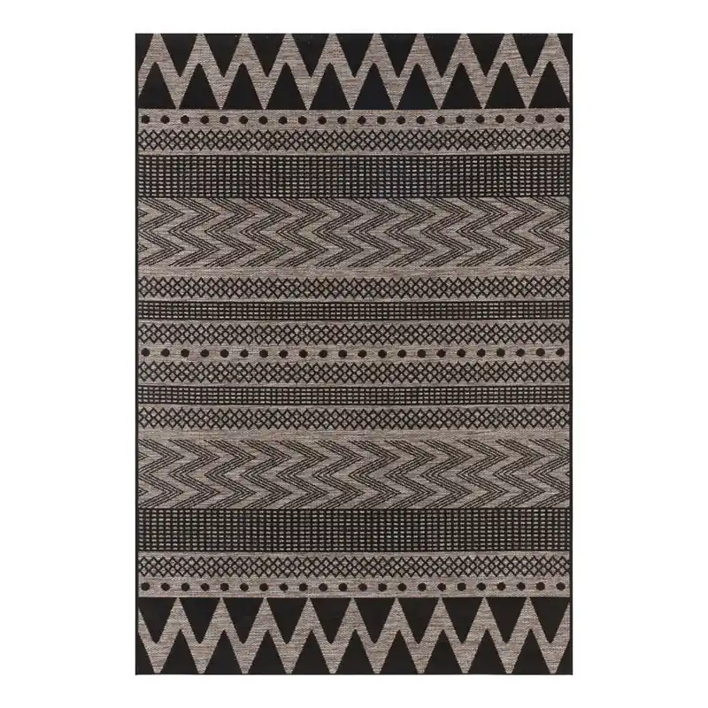 Bestseller Czarno-beżowy dywan odpowiedni na zewnątrz NORTHRUGS Sidon, 200x290 cm Bonami