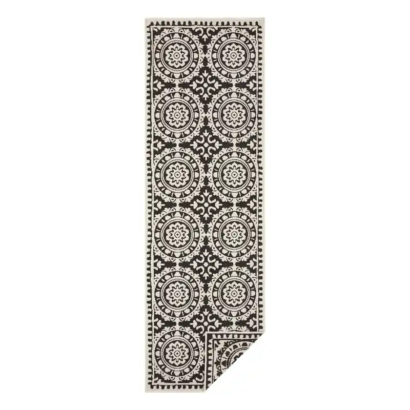 Czarno-kremowy chodnik odpowiedni na zewnątrz NORTHRUGS Jardin, 80x350 cm Bonami Tani