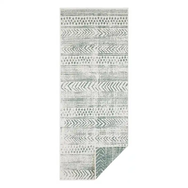 Zielono-kremowy chodnik odpowiedni na zewnątrz NORTHRUGS Biri, 80x350 cm Bonami Bezpieczne zakupy