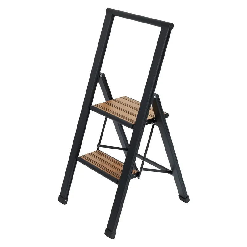 Wyprzedaż Czarna aluminiowa antypoślizgowa drabina składana Wenko Stepladder II. Bonami