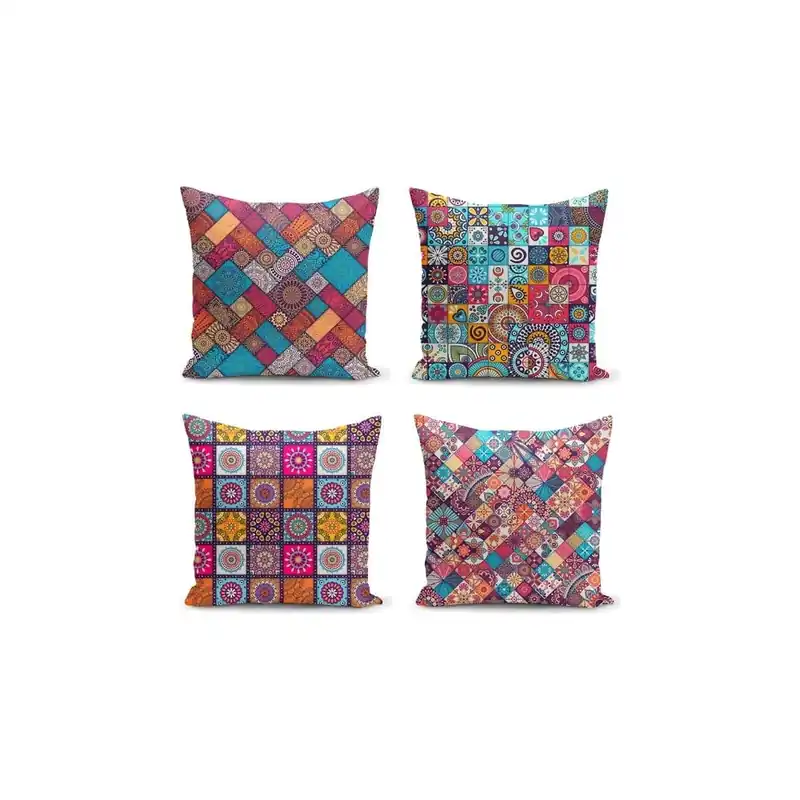 Bezpieczne zakupy Poszewki na poduszki zestaw 4 szt. 45x45 cm Mandala Tiles – Minimalist Cushion Covers Bonami