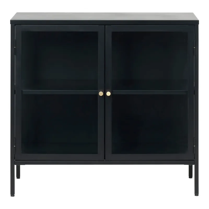 Czarna metalowa witryna 90x85 cm Carmel – Unique Furniture Bonami Oferta czasowa