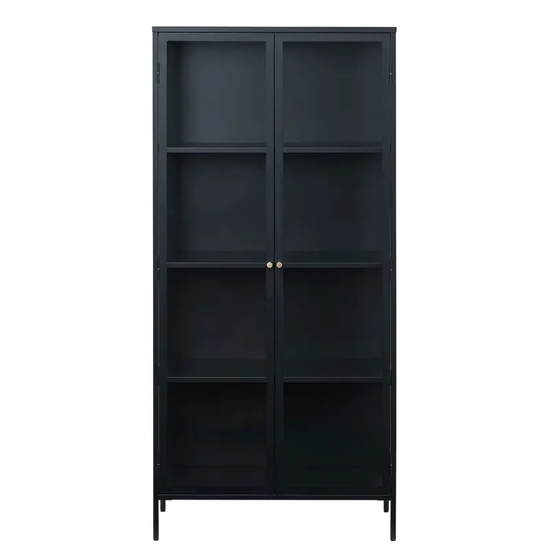 Popularny Czarna metalowa witryna 90x190 cm Carmel – Unique Furniture Bonami