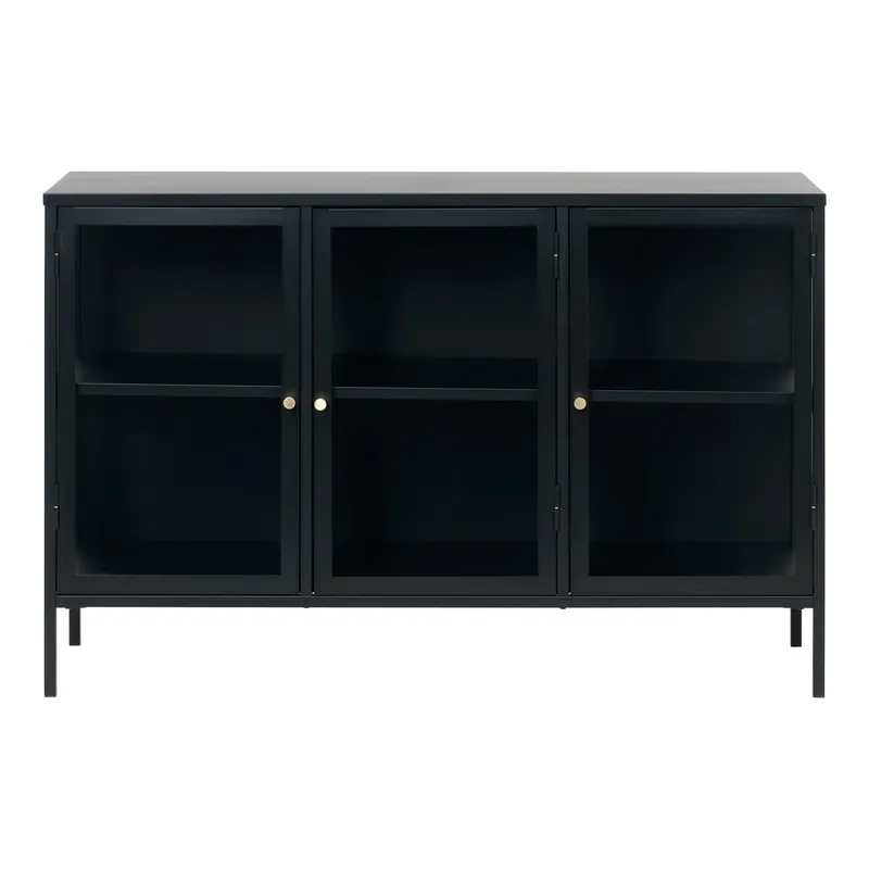 Czarna metalowa witryna 132x85 cm Carmel – Unique Furniture Bonami Zamów teraz