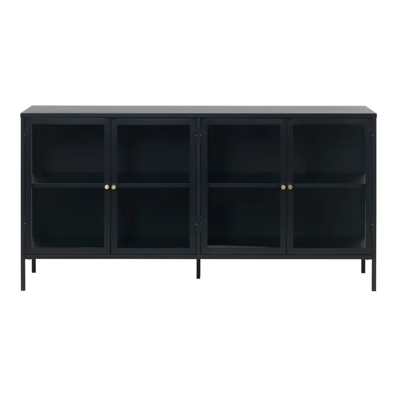 Bezpieczne zakupy Czarna metalowa witryna 170x85 cm Carmel – Unique Furniture Bonami
