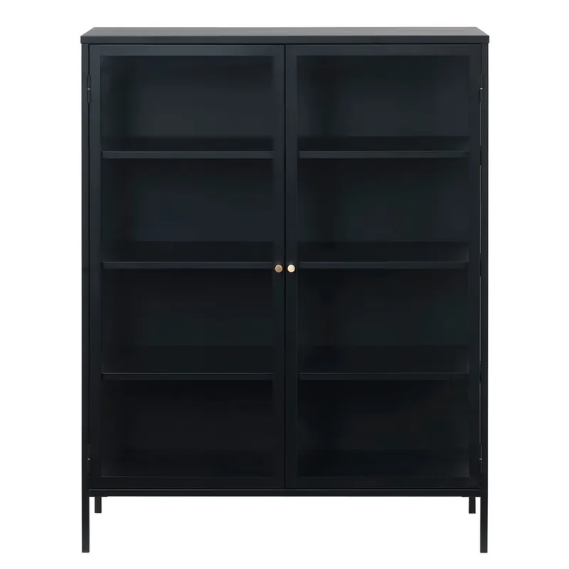 Super okazja Czarna metalowa witryna 110x140 cm Carmel – Unique Furniture Bonami