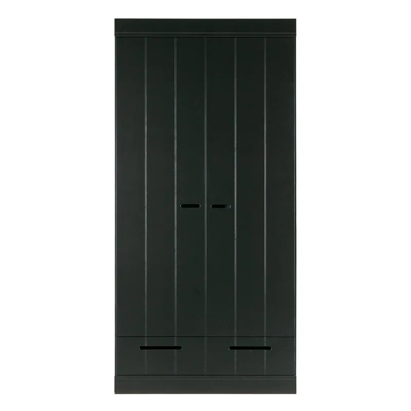 Szybka wysyłka Czarna szafa z konstrukcją z drewna sosnowego WOOOD Connect, szer. 94 cm Bonami