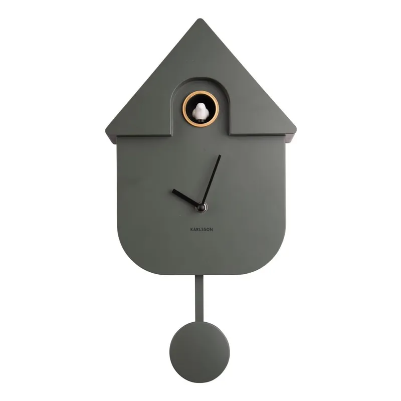 Oferta Zielony wahadłowy zegar ścienny Karlsson Modern Cuckoo, 21,5x41,5 cm Bonami