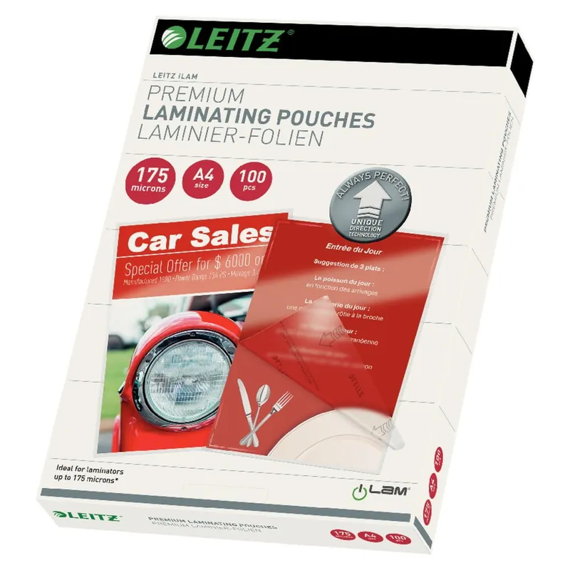 Zestaw 100 folii do laminacji Leitz, A4, 175 mic Bonami Łatwy zwrot